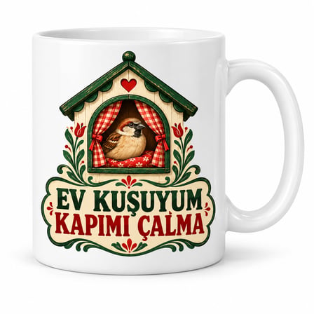 HOBİBAHÇEM Ev Keyfi Tasarımlı Porselen Kupa - MODEL 783 HB006