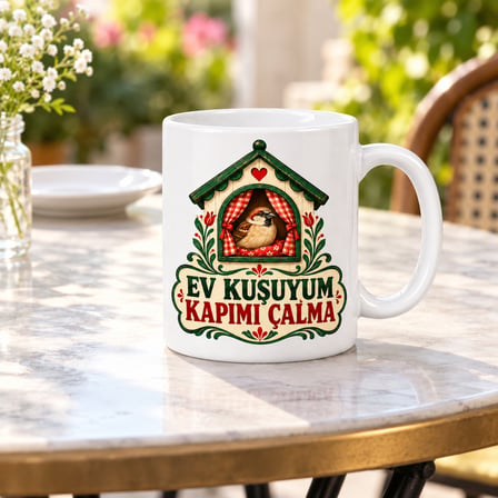 HOBİBAHÇEM Ev Keyfi Tasarımlı Porselen Kupa - MODEL 783 HB006