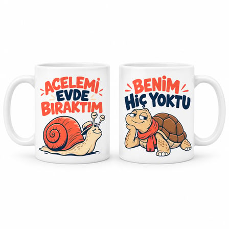 HOBİBAHÇEM Pazar Ritmi 2'li Porselen Kupa Seti - MODEL 852 HB006