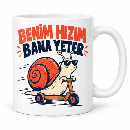 HOBİBAHÇEM Yavaş Hat Tasarımlı Porselen Kupa - MODEL 767 HB006