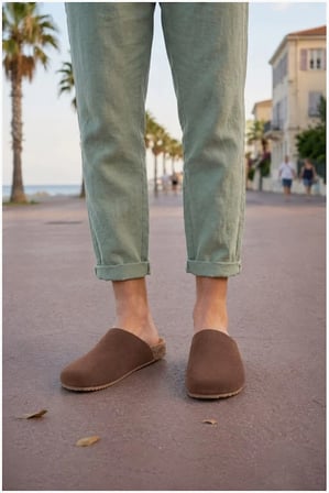 HOBİBAHÇEM Erkek Sıkı Taban Mantar Deri Hakiki Bağcıksız Süet Terlik · Renk: Kahverengi · Beden: 41 HB006