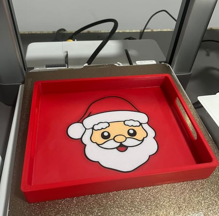 HOBİBAHÇEM Noel Baba Formlu Yılbaşı Servis Tepsisi Dekoratif Sunum Tabağı HB006