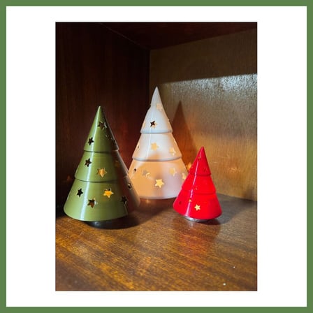 HOBİBAHÇEM 3 Boyutlu Çam Ağacı Tealight Mumluk Seti Yılbaşı Dekoratif Mum Tutucu HB006