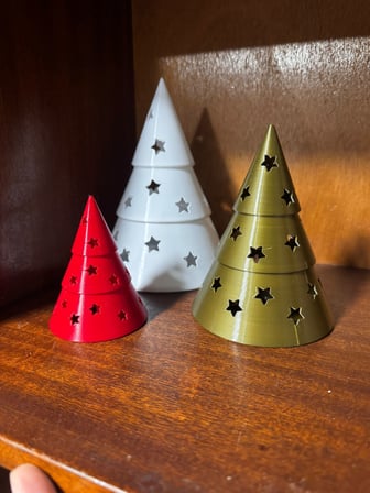 HOBİBAHÇEM 3 Boyutlu Çam Ağacı Tealight Mumluk Seti Yılbaşı Dekoratif Mum Tutucu HB006