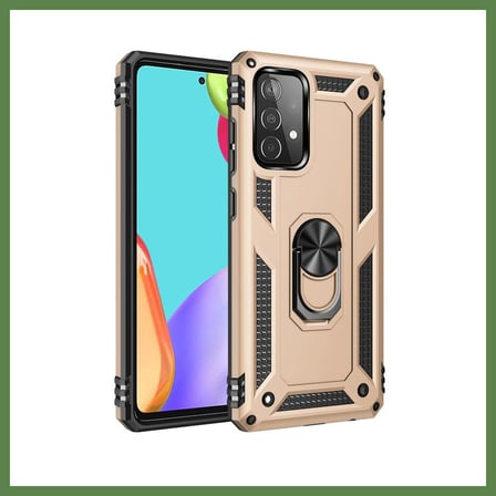 HOBİBAHÇEM Samsung Galaxy A53 5G Kılıf Sofya Yüzüklü Silikon Kapak - Gold HB006