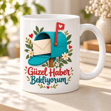 HOBİBAHÇEM Minik Posta Kutusu Tasarımlı Porselen Kupa - MODEL 629 HB006