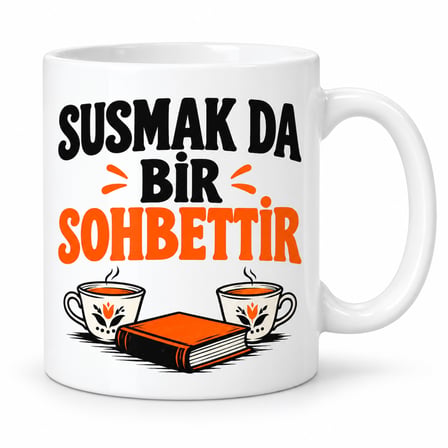 HOBİBAHÇEM Susma Molası Tasarımlı Porselen Kupa - MODEL 780 HB006