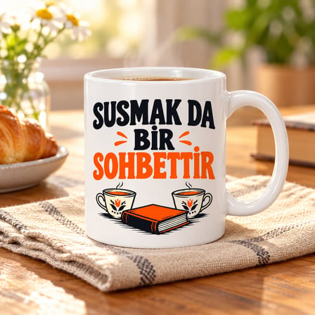HOBİBAHÇEM Susma Molası Tasarımlı Porselen Kupa - MODEL 780 HB006