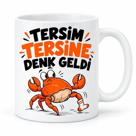 HOBİBAHÇEM Ters Gün Tasarımlı Porselen Kupa - MODEL 730 HB006