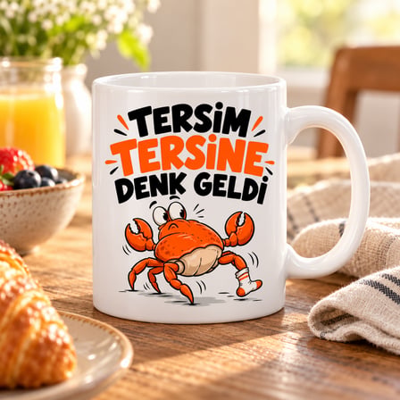 HOBİBAHÇEM Ters Gün Tasarımlı Porselen Kupa - MODEL 730 HB006