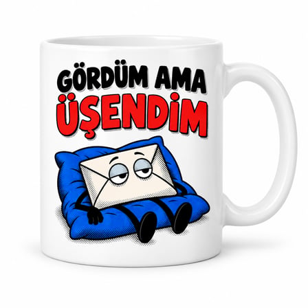 HOBİBAHÇEM Mesaj Mesaisi Tasarımlı Porselen Kupa - MODEL 770 HB006