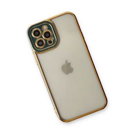 HOBİBAHÇEM iPhone 12 Pro Kılıf Liva Lens Silikon - Yeşil HB006