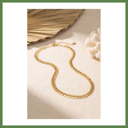 HOBİBAHÇEM Gold Renk Pul Model 60 cm Kadın Kolye HB006
