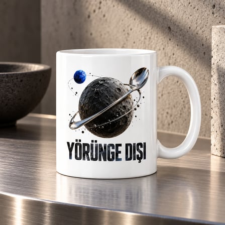 HOBİBAHÇEM Yörüngeden Mola Tasarımlı Porselen Kupa - MODEL 661 HB006