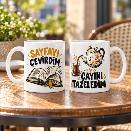HOBİBAHÇEM Kitap Arkadaşları 2'li Porselen Kupa Seti - MODEL 853 HB006