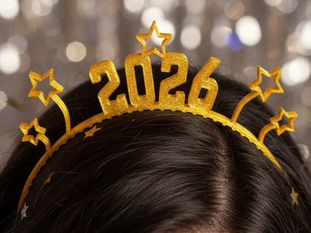 HOBİBAHÇEM 2026 Yılbaşı Gecesi Saç Bandı Yeni Yıl Parti Aksesuarı Taç Bandı (2027 Yapılabilir) HB006