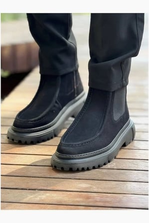 HOBİBAHÇEM Erkek Fermuarlı Dengeli Modern Koruma Kışlık Şehir Bot · Renk: Siyah · Beden: 42 HB006
