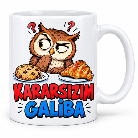 HOBİBAHÇEM Karar Vermedim Tasarımlı Porselen Kupa - MODEL 720 HB006