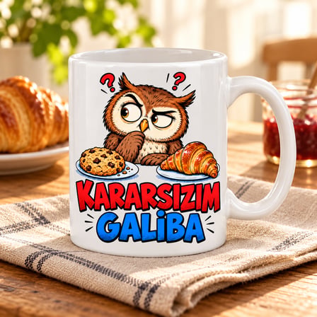 HOBİBAHÇEM Karar Vermedim Tasarımlı Porselen Kupa - MODEL 720 HB006