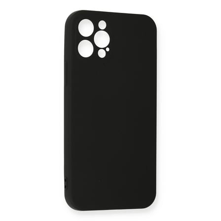 HOBİBAHÇEM iPhone 12 Pro Max Kılıf Nano içi Kadife Silikon - Siyah HB006
