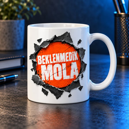 HOBİBAHÇEM Beklenmedik Mola Tasarımlı Porselen Kupa - MODEL 680 HB006