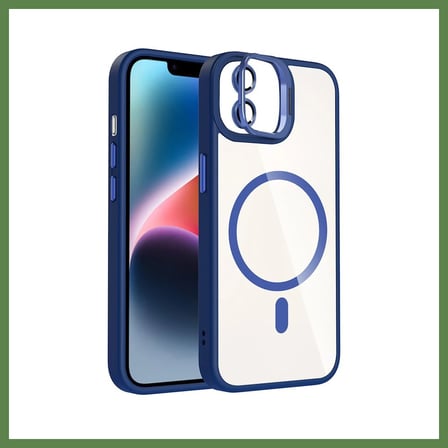 HOBİBAHÇEM Joko iPhone 11 Remim Lensli Magsafe Standlı Kapak - Lacivert HB006