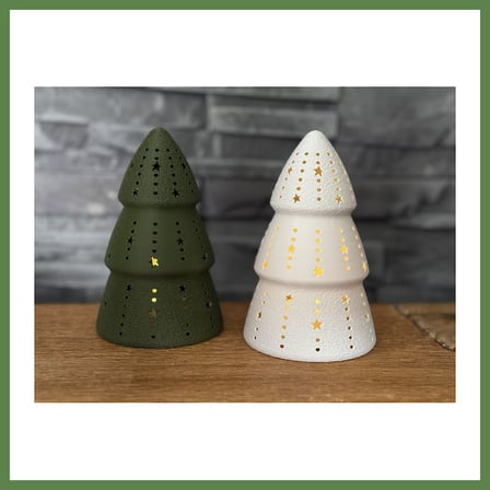 HOBİBAHÇEM Çam Ağacı Formlu Tealight Mumluk Yılbaşı Dekoratif Mum Tutucu HB006