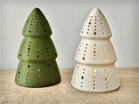 HOBİBAHÇEM Çam Ağacı Formlu Tealight Mumluk Yılbaşı Dekoratif Mum Tutucu HB006