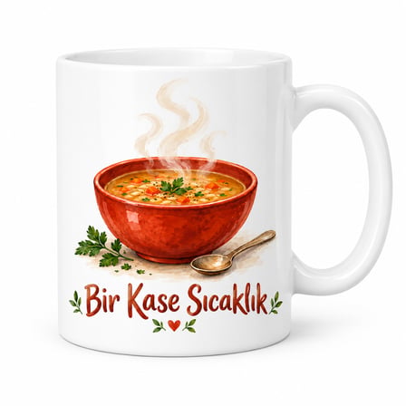 HOBİBAHÇEM Bir Kase Sıcaklık Tasarımlı Porselen Kupa - MODEL 566 HB006