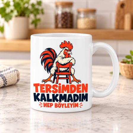HOBİBAHÇEM Ters Köşe Tasarımlı Porselen Kupa - MODEL 774 HB006