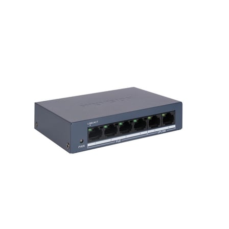 HIKVISION DS-3E0106MP-E/M 4 PORT 10/100 + 2 PORT 10/100 RJ45 UPLINK 45W METRE POE SWITCH HB006