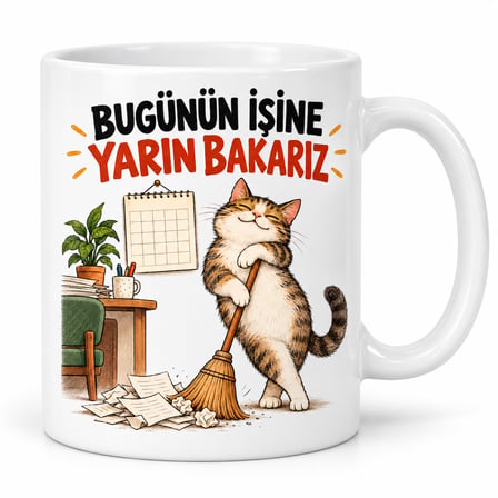 HOBİBAHÇEM Erteleme Ustası Tasarımlı Porselen Kupa - MODEL 722 HB006