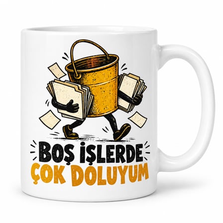 HOBİBAHÇEM Boş İşler Tasarımlı Porselen Kupa - MODEL 775 HB006