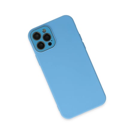 HOBİBAHÇEM iPhone 12 Pro Kılıf Lansman Glass Kapak - Mavi HB006