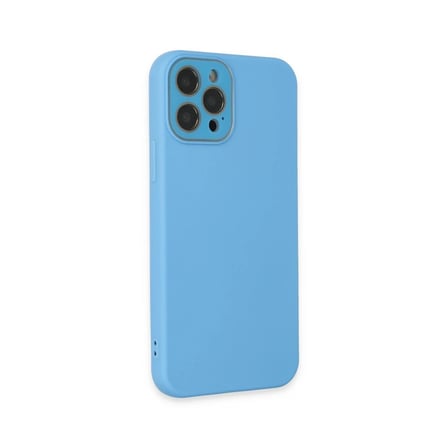 HOBİBAHÇEM iPhone 12 Pro Kılıf Lansman Glass Kapak - Mavi HB006