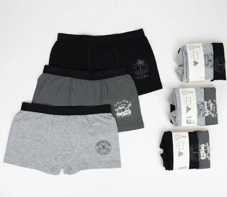 HOBİBAHÇEM Erkek 2li Boxer Set K128997 (tek adet fiyatıdır) · Beden: 3-4 Yaş · Renk: Asorti HB006