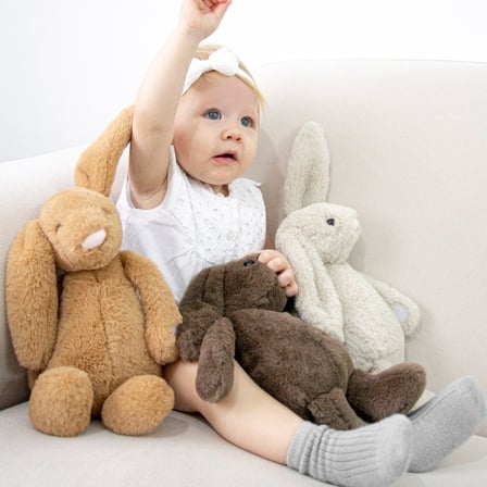 HOBİBAHÇEM Uyku Arkadaşım Oturabilen Tavşan 30 Cm 730 Açık Kahve · Renk: Açık Kahve HB006