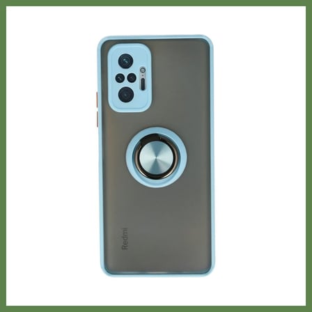 HOBİBAHÇEM Redmi Note 10 Pro Kılıf Montreal Yüzüklü Silikon Kapak - Buz Mavi HB006
