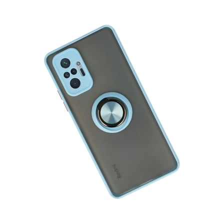 HOBİBAHÇEM Redmi Note 10 Pro Kılıf Montreal Yüzüklü Silikon Kapak - Buz Mavi HB006