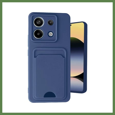 HOBİBAHÇEM Redmi Note 13 Pro 5G Kılıf Kelvin Kartvizitli Silikon - Lacivert HB006