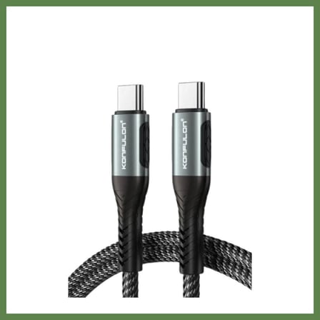 HOBİBAHÇEM Konfulon DC43 Type-C to Type-C 1M Örgü 60W Hızlı Şarj Kablo - Siyah HB006