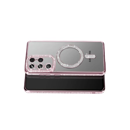 HOBİBAHÇEM Samsung Galaxy S26 Ultra Joke Simli Magneticsafe Kılıf - Pembe HB006