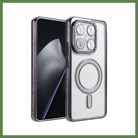 HOBİBAHÇEM Mi 17T Joke Simli Magneticsafe Kılıf - Siyah HB006