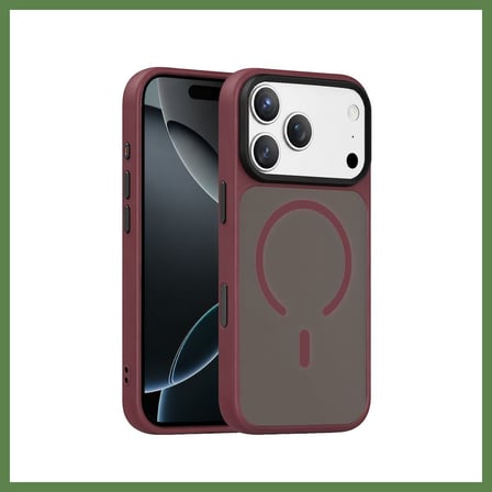 HOBİBAHÇEM Joko iPhone 18 Pro Uyumlu Megane Magsafe Kapak - Bordo HB006