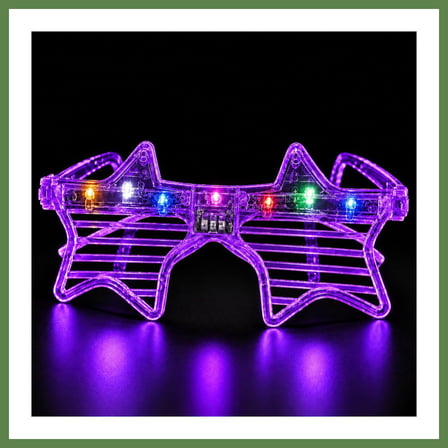 HOBİBAHÇEM Mor Led Işıklı Yıldız Parti Gözlüğü HB006