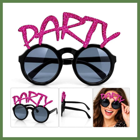 HOBİBAHÇEM Fuşya Simli PARTY Yazılı Parti Gözlüğü HB006