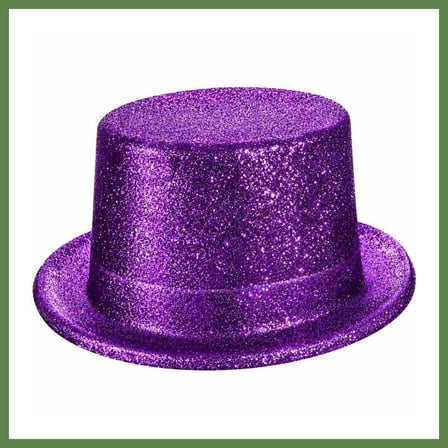 HOBİBAHÇEM Mor Simli Glitter Silindir Parti Şapkası HB006