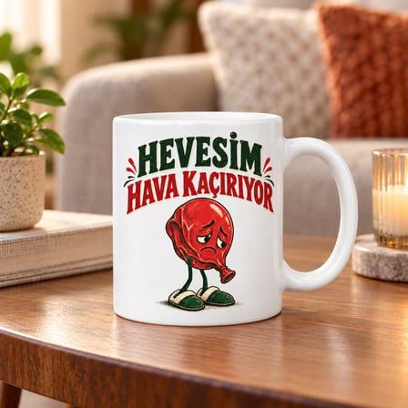 HOBİBAHÇEM Heves Kaçağı Tasarımlı Porselen Kupa - MODEL 762 HB006