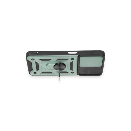 HOBİBAHÇEM Realme C35 Kılıf Pars Lens Yüzüklü Silikon - Yeşil HB006
