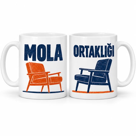 HOBİBAHÇEM Mola Ortaklığı 2'li Porselen Kupa Seti - MODEL 698 HB006